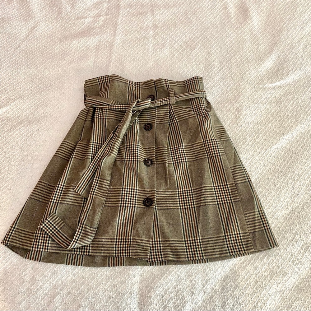 UO Plaid Paper Bag Skirt